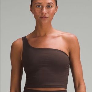 189 NW0T Lululemon Ribbed Nulu Asymmetrical Yoga Tank Top Size 10 Espresso